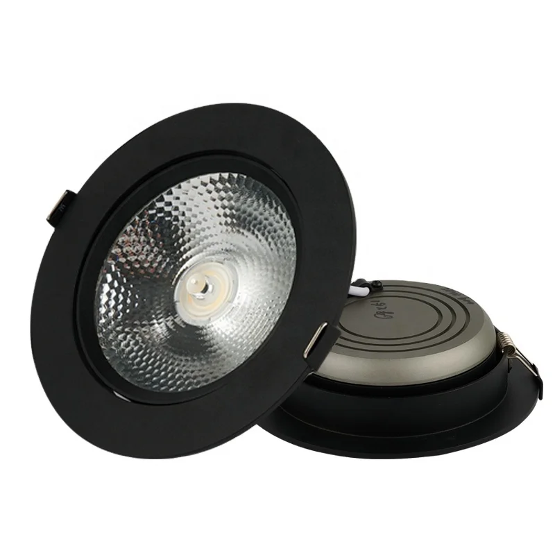 3000k 4000k 5000k black white beam angle adjustment gimbal adjustable recessed led downlight