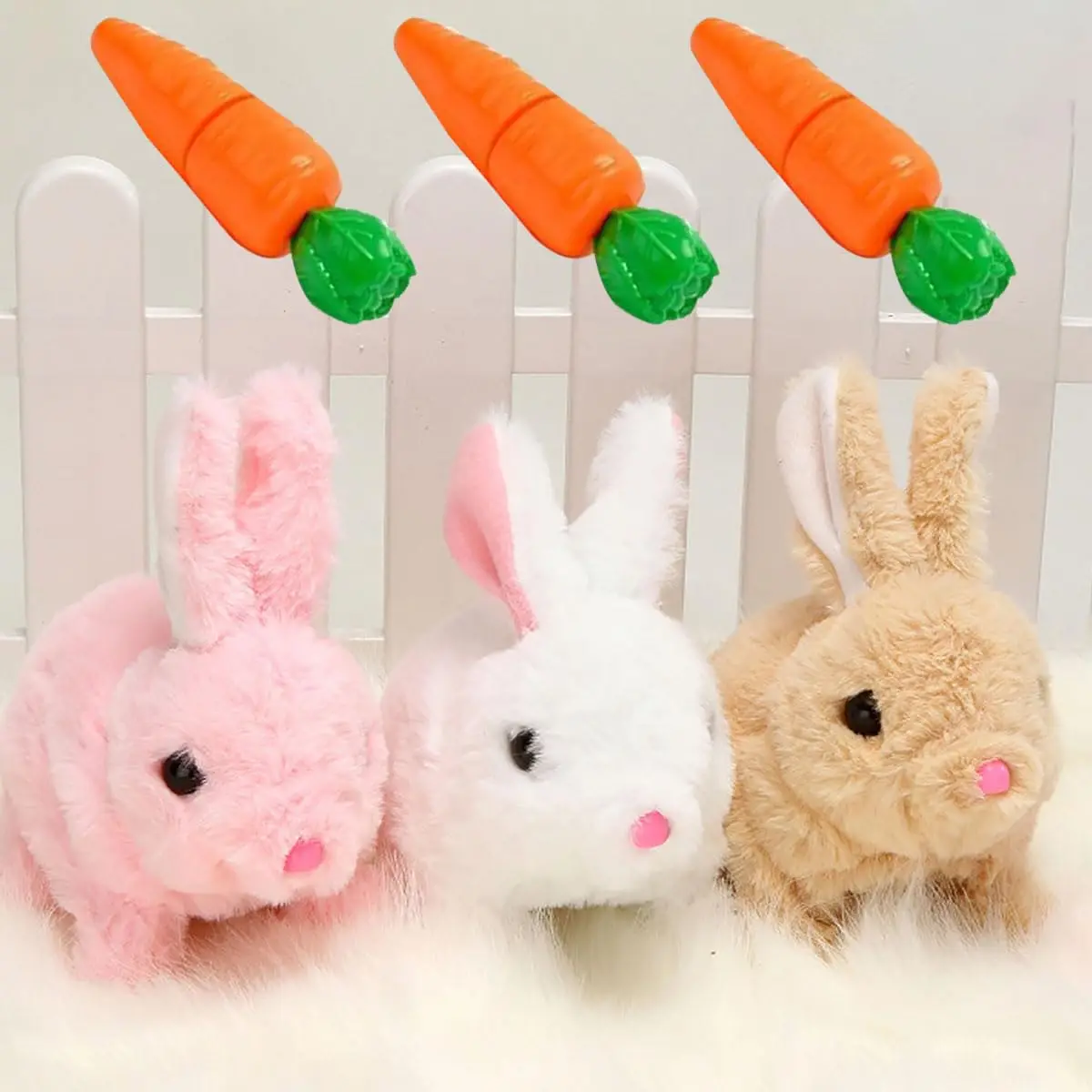 Interactive Bunny Rabbit Plush Toy Twitching Mouth And Nose Interactive ...