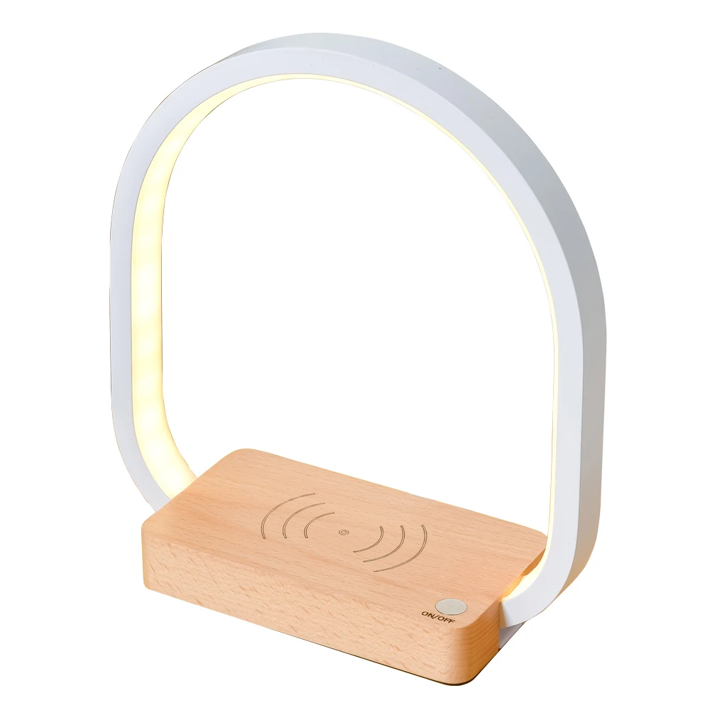 Amazon Sensor USB Charging LED Mood Desk Light Wooden Smart Sensing Induction Table Lamp Wireless Lamp Light