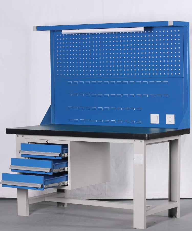 Industrial Workbench Mechanics Work Bench Electronic Work Table with Rack heavy duty workbench
