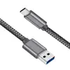 space gray nylon sleeve braided fast charging usb 3.1 type c cable to usb A