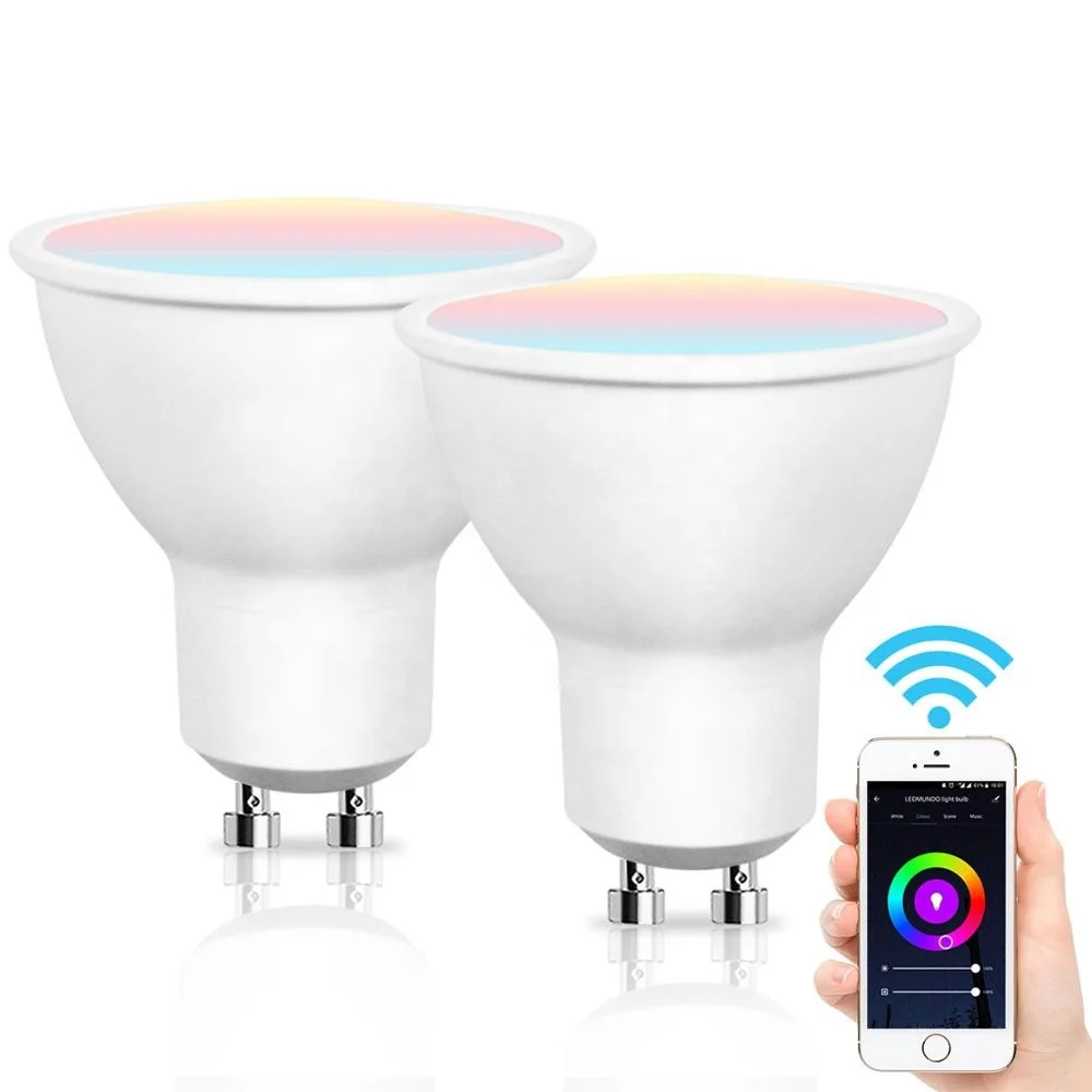 Remote Control Tuya Smart Life App Google assistant Alexa Wifi RGB Smart Bluetooth LED Light Bulb Color Bulbs 5W GU10 Home Lamp