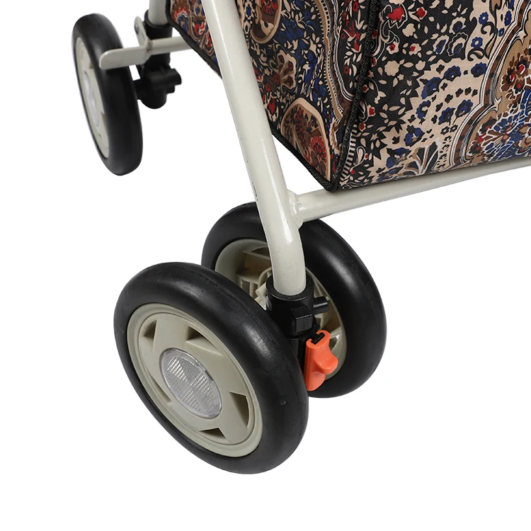 Handicap Forearm Trolly Bag Shopping Aluminum Adjustable Rollator Basket Shopping Trolley Carts