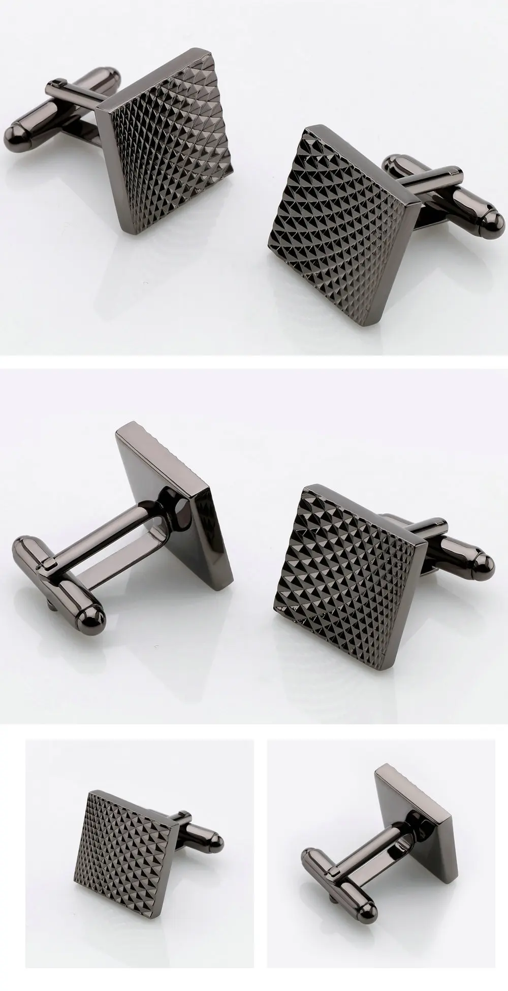 CL1019LP-Classic Black Business Cufflinks