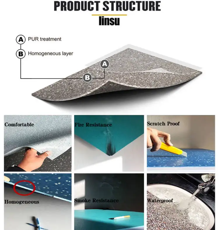 Waterproof Pvc Sheet Conductive Hospital Vinyl Flooring Materials Plank