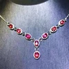 Wedding Luxury Women Jewelry 18k Gold Precious Natural Unheated Ruby 3.9ct Gemstone Necklace