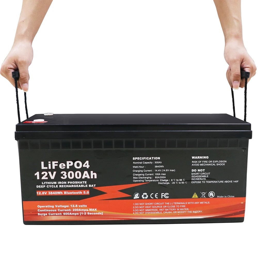 Side-by-side comparison of 12V lithium battery sizes: 100Ah vs 200Ah vs 300Ah