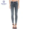 Mid Rise Zip Fly Closure Acid Grey Crop Skinny Women Denim Long Pants