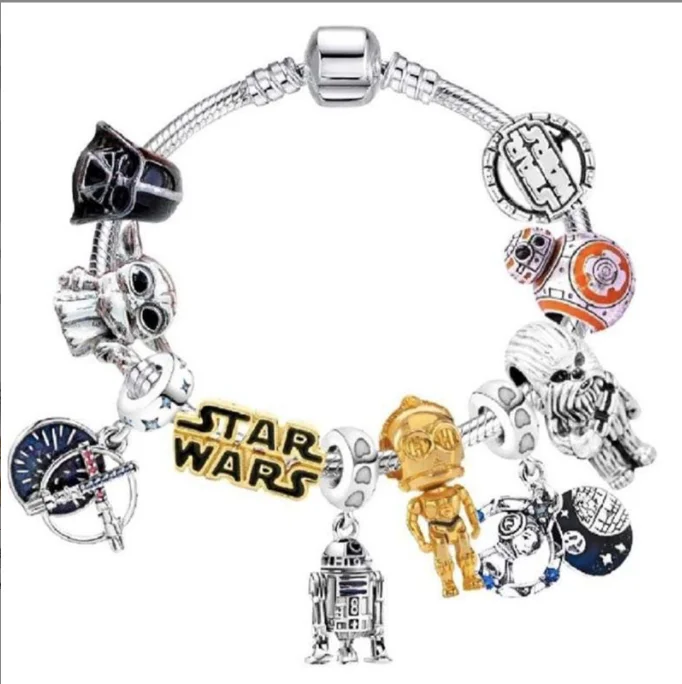 Star Wars Charm Bracelet Stainless Steel Custom made by TorresDesigns - Unique Gift Collectible - Ready To popular Ship