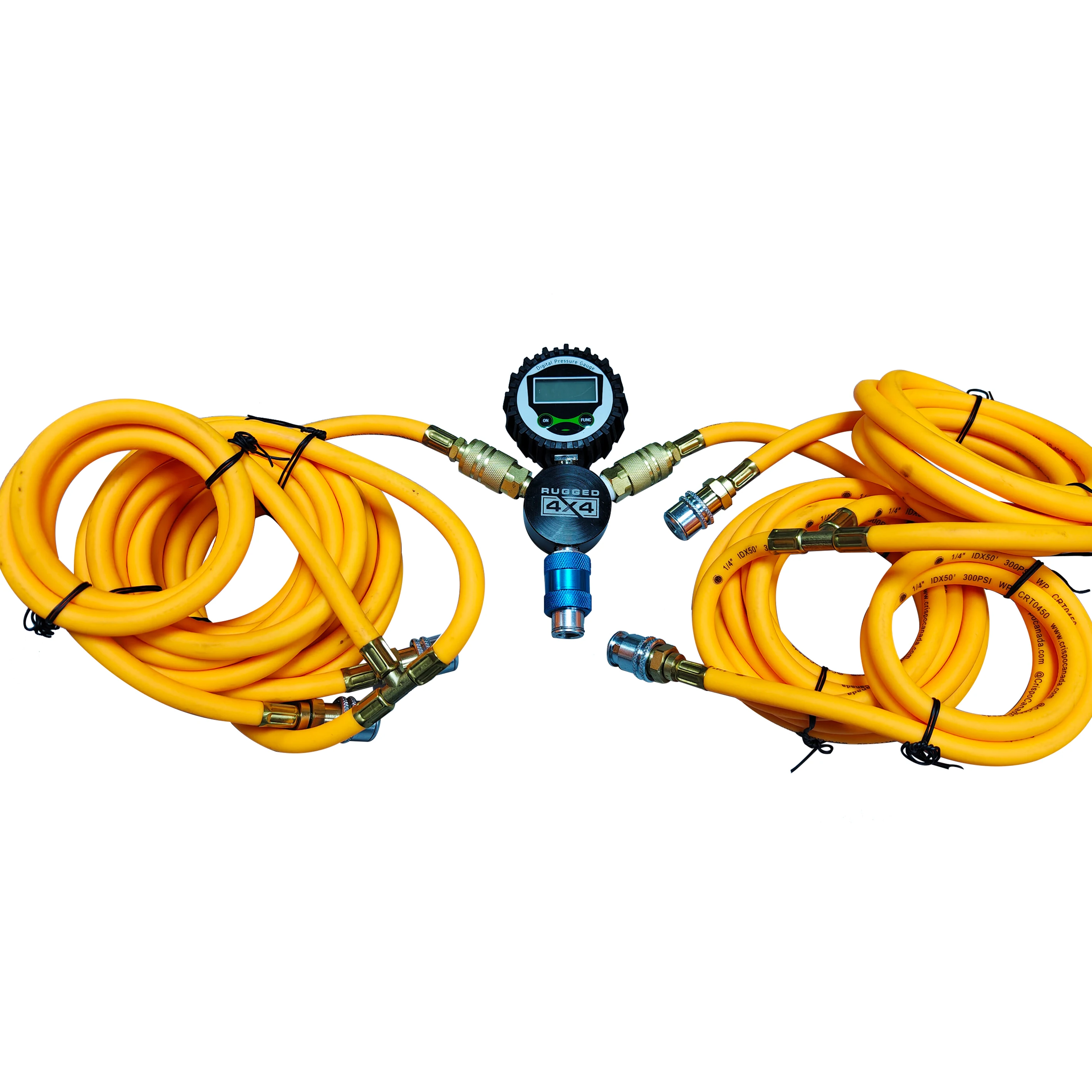 Air Hose Splitter With Gauge And Hose Tire Pressure Equalizer Inflator