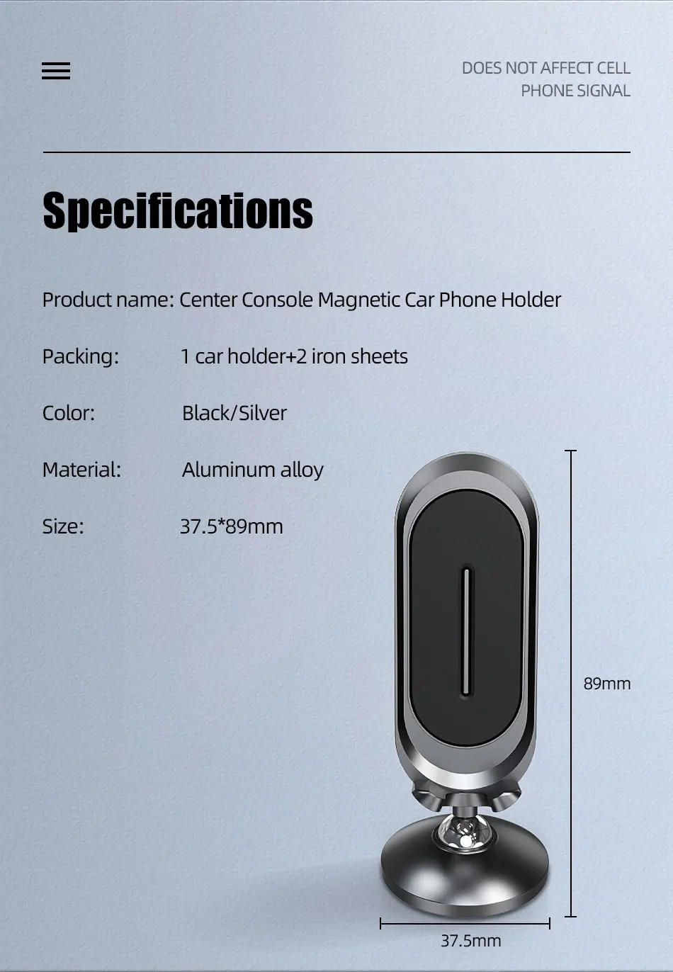 Universal Mini Center Console Aluminum Alloy 360 Rotation Car Phone Holder Buy Car