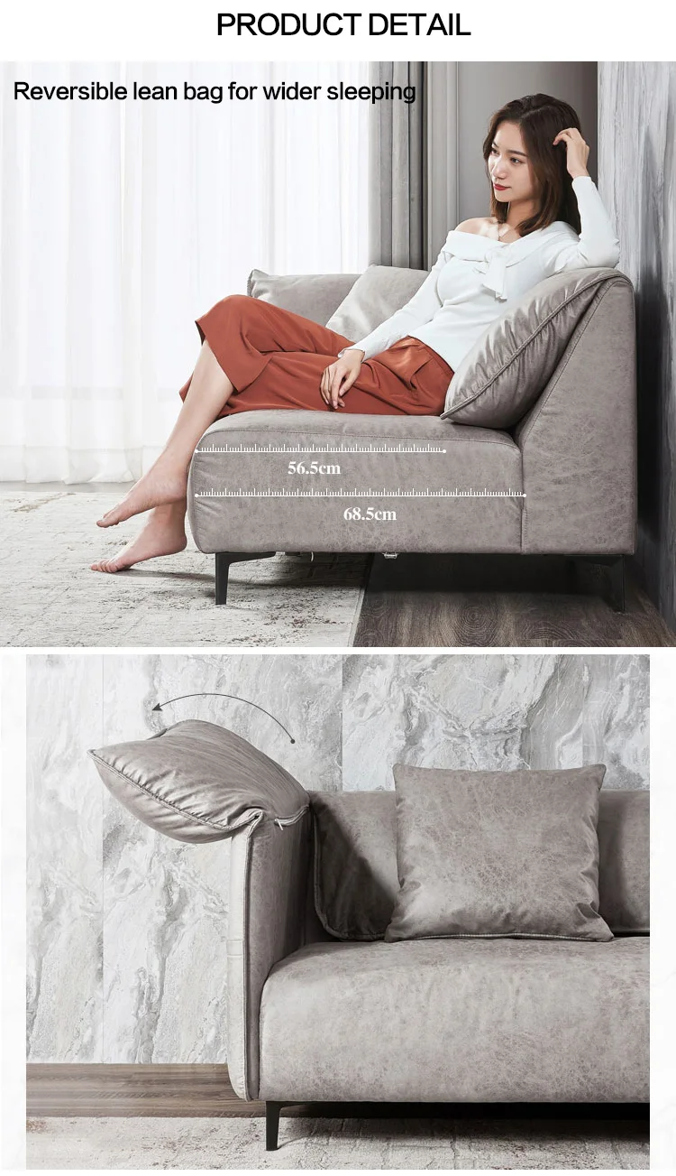 Modern Simple Italian Luxury Sofa Small Living room Three Person Technology fabric Sofa