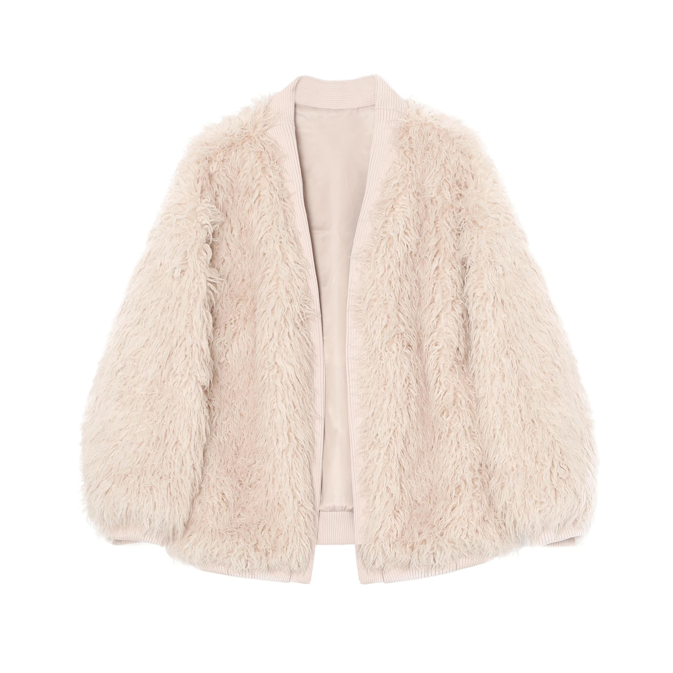 仿羊羔毛羊卷毛皮草外套女秋冬季羊剪绒皮毛一体大衣