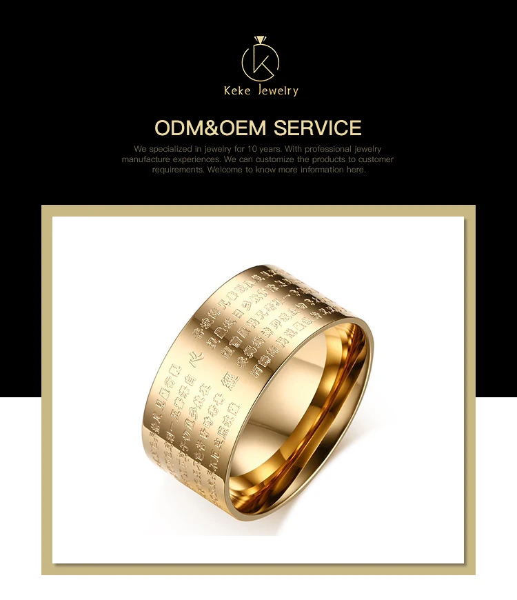 Spot wholesale Religious jewelry scripture design men's transit titanium steel ring R-150