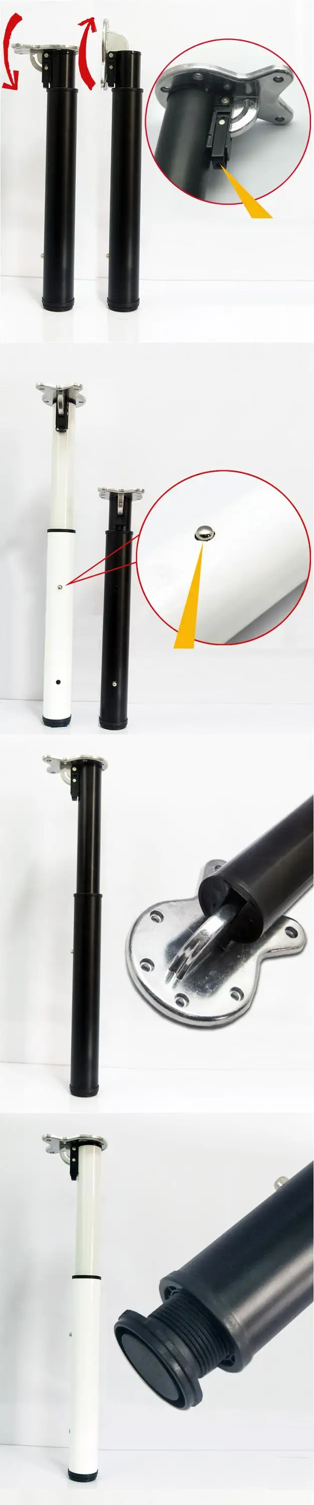 Adjustable Height Metal Table Folding Legs Extension