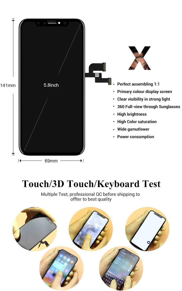 2020 Best Sale For IPhone X Lcd Screen OLED Display Touch Digitizer OEM Replacement,Mobile Phone LCDs for iphone X LCD Display