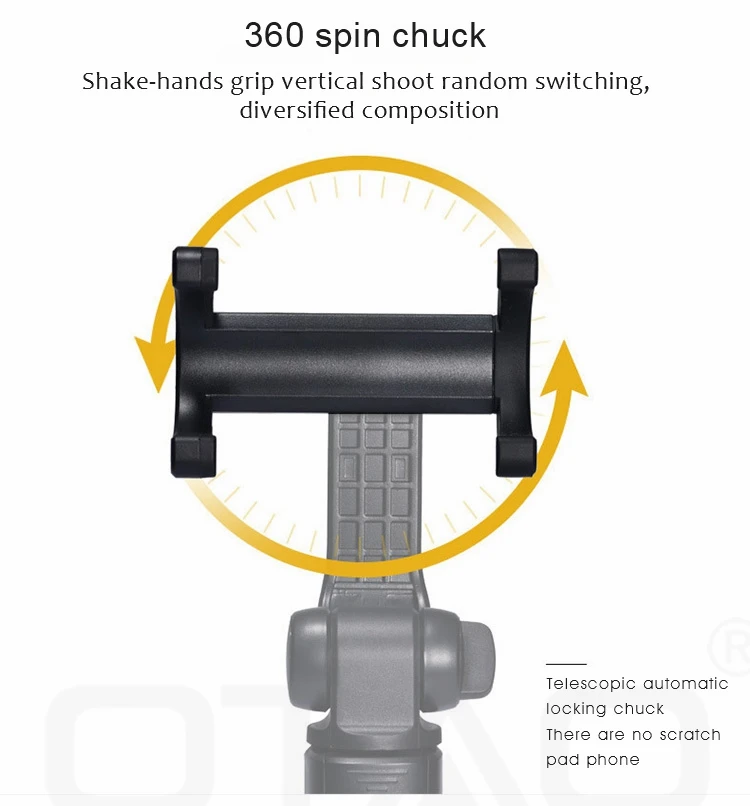 OTAO Cute Girl Fordable Tripod Rechargeable Bluetooth Selfie Stick For iPhone Android Mobile Phone Holder Extendable Handheld