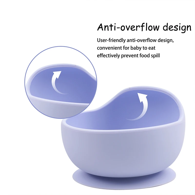 Silicone Baby Feeding Bowl Set Baby Learning Dishes Suction Bowl Set