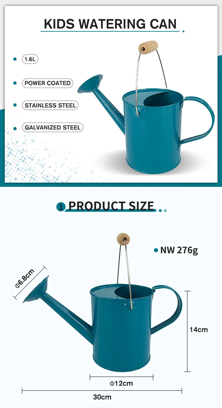 One99 1.6l Two Handles Kids Toy Watering Can Real Metal Garden Kids