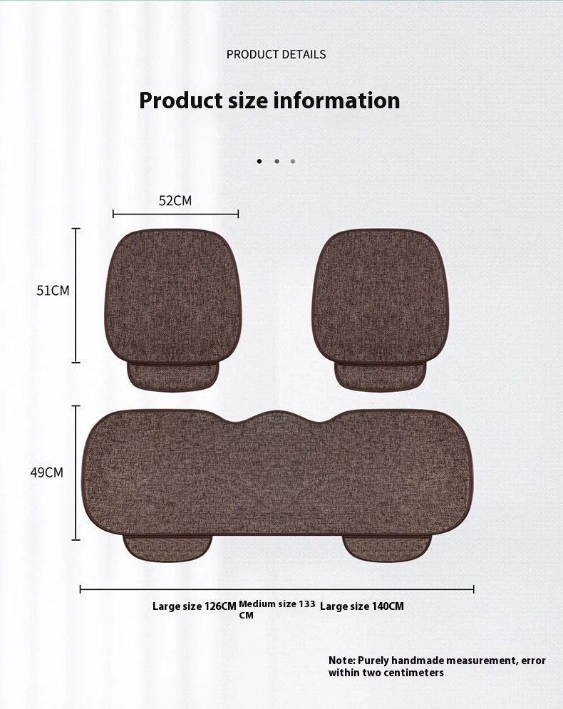 Universal Four-Season Car Seat Cushion Set Breathable Cotton Linen Rear Single Seat for Summer Use supplier