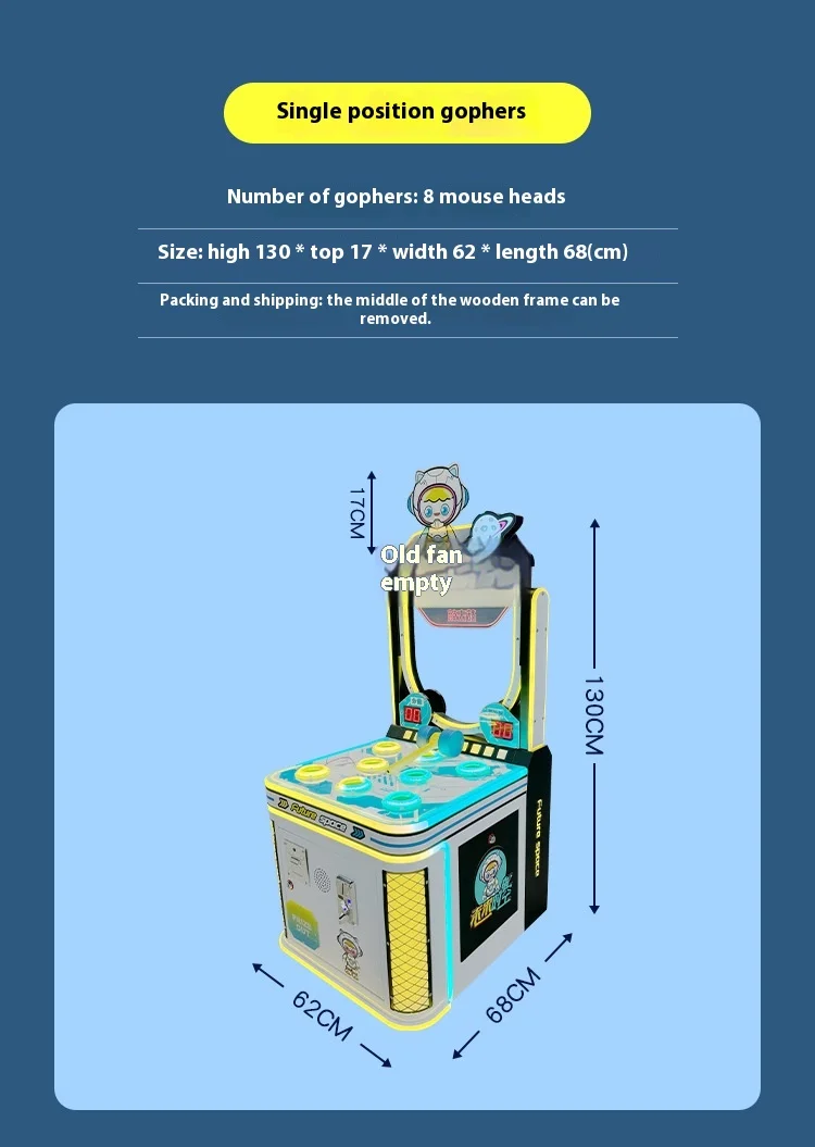 Coin-Operated Whack-a-Mole Arcade Game Machine for Shopping Mall Parent-Child Entertainment Fun for Kids and Adults