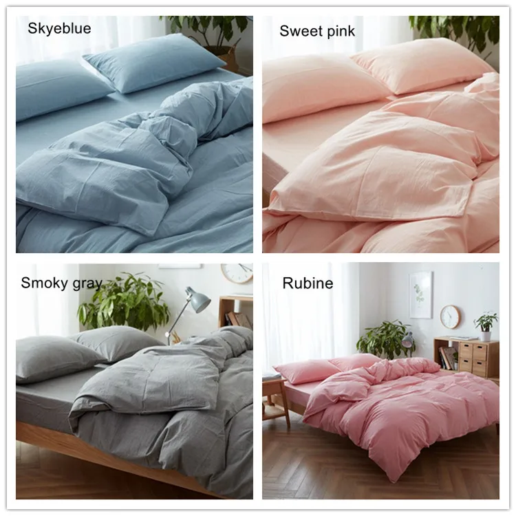 100 Cotton Nude Bedding Queen Sets Bed Sheets Antistatic Fabric Yarn