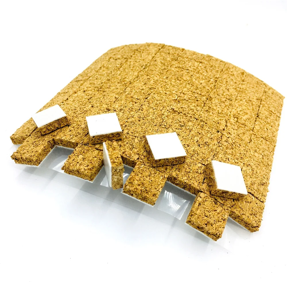 18*18*4+1mm Spacers Of Adhesive Cork Pads With Foam For Glass Shipping