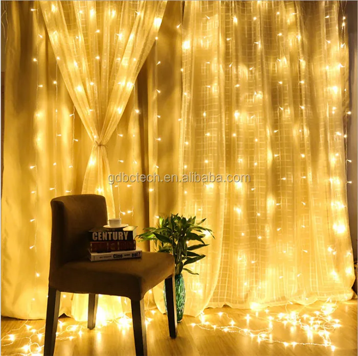 29.7ft 9M Linkable Wholesale Warm White Heart-shaped Hanging Halloween Golden Falling Led Door Diwali Curtain Lights