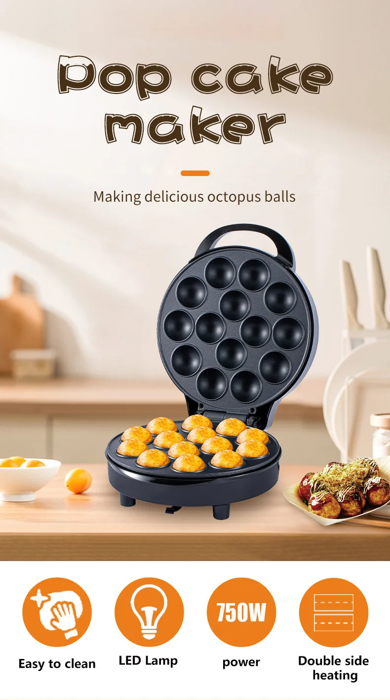 14 Hole Octopus Cake Baking Machine with Automatic Temperature Control ...