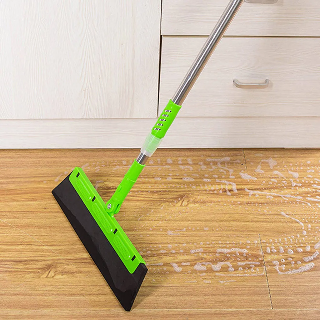 Manual Magic Dust Hair Bathroom Broom Handle Blade Clean Sweeper Rubber Sweep Mop Cleaner
