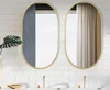 silver salon design long bathroom aluminum black framed oval wall mirror