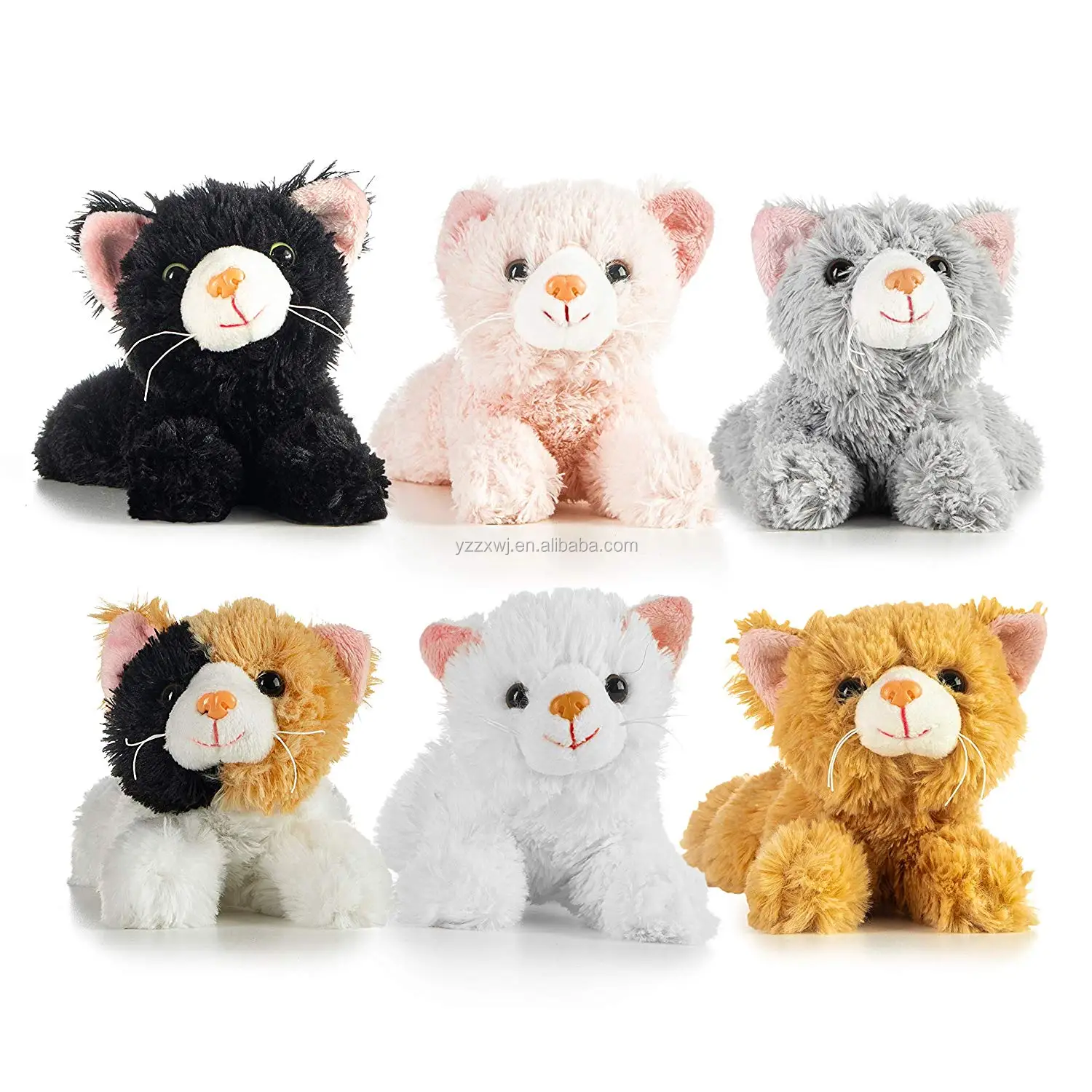 Lavender Custom Plush Cat Stuffed Animals With Heating Pad Soft Gray