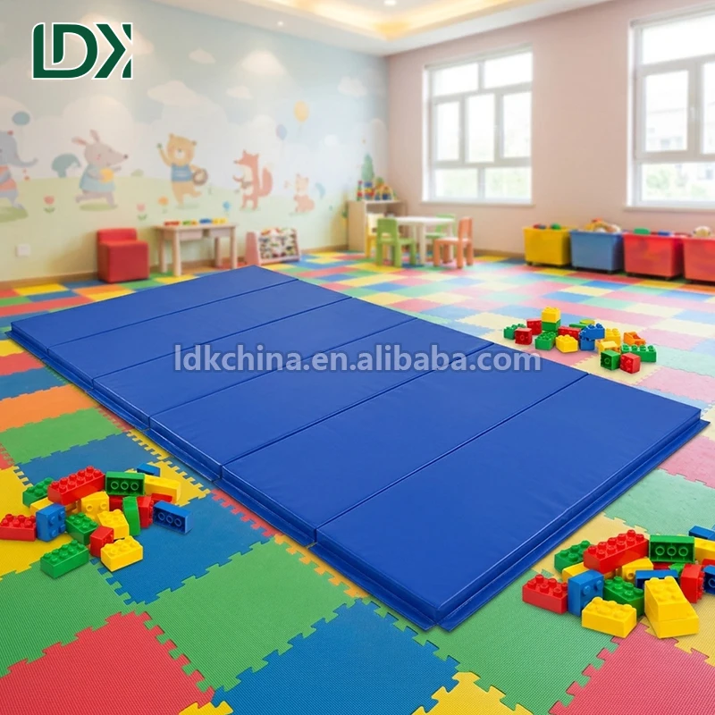 LDK 6 Panel Tumbling Folding Floor Mat Gymnastics Kids Equipment Mat Exercise Gym Mat with Velcro