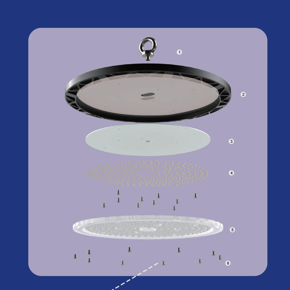 100w 150w 200w Bulkhead Industrial Led Hightbay Light Led Ufo High Bay