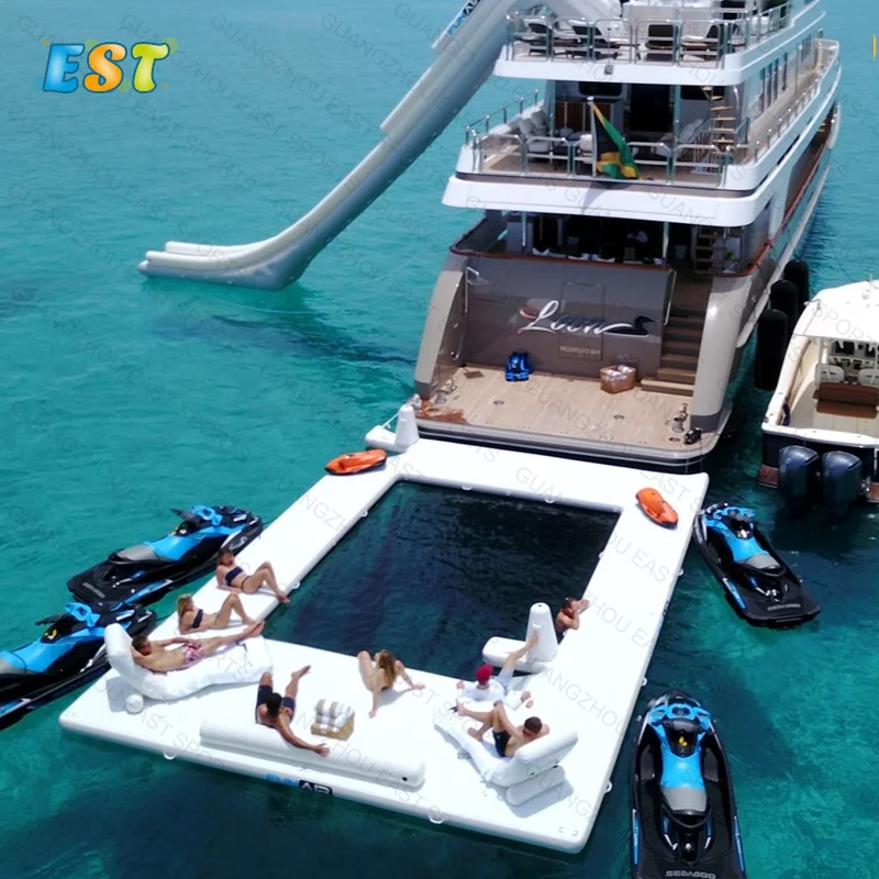 Inflatable Floating Swimming Pool with Net for Boats/Yachts - Perfect ...