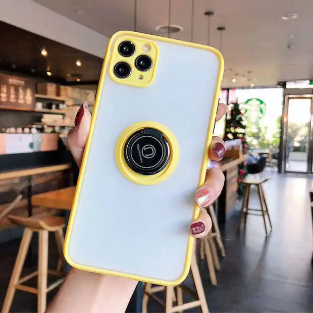 for REALME X50 5G Drop proof matte Magnet adsorption ring holder car phone case For REALME case