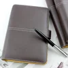Promotional Custom Logo Paper Back A6 A5 PU Leather Notebook With Pen