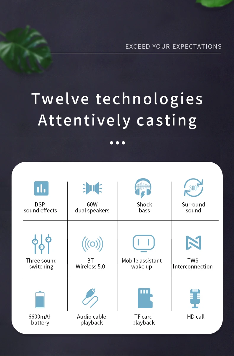 YZTEK New design Fabric bluetooths Speaker 60W Sport outdoor wireless Bluetooths speaker portable - ANKUX.COM