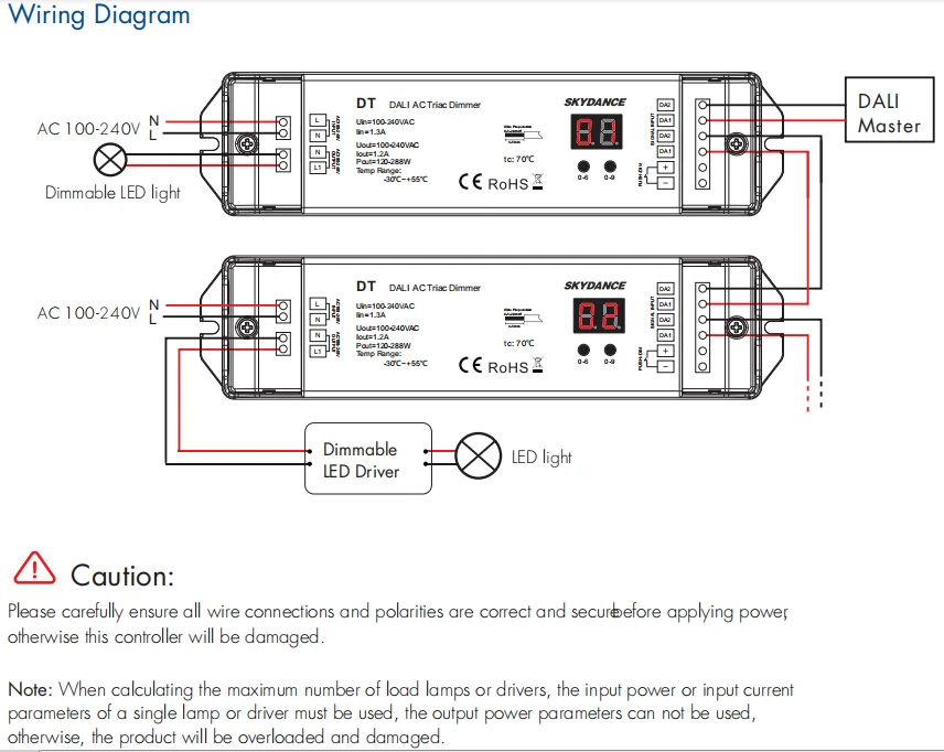 Hot 100v240v Ac Dali Triac Dimmer Push Dim Dali2 Phase Cut Controller