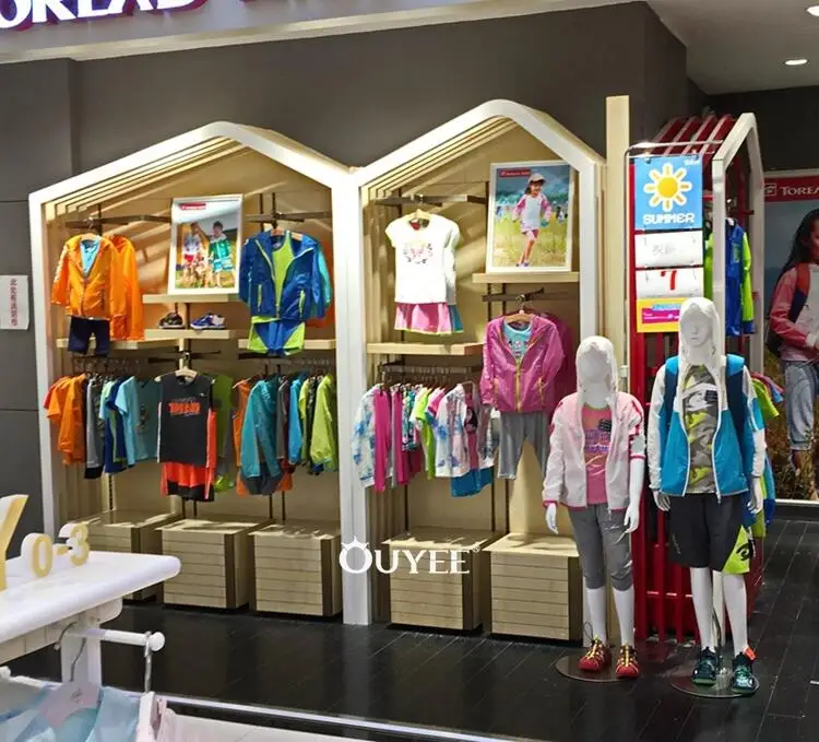 China Factory Manufacturer Cute Baby Clothes Store Display Furniture
