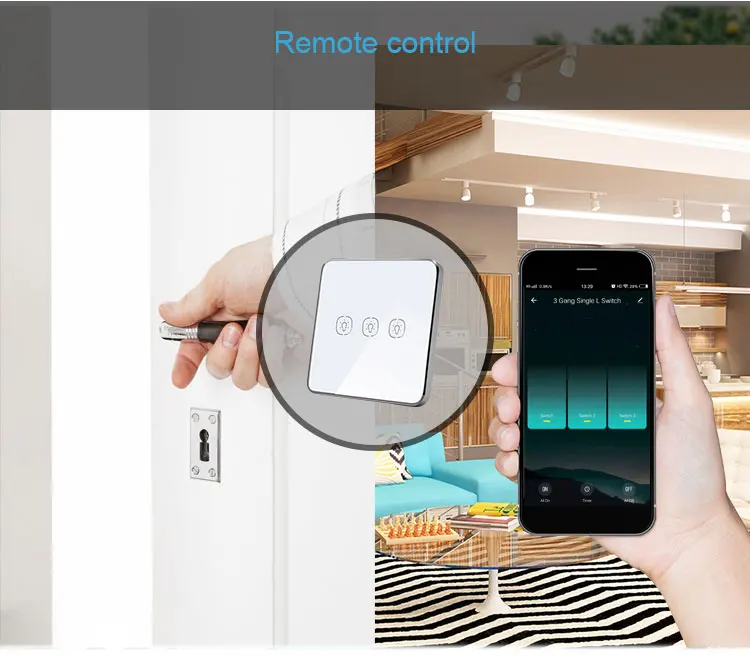 110v-250v remote control ZigBee touch panel lighting switch - ANKUX.COM