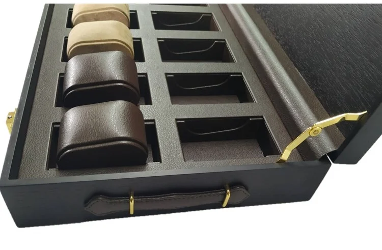 Custom high-end and luxury brown natural wooden watch box for 12pcs