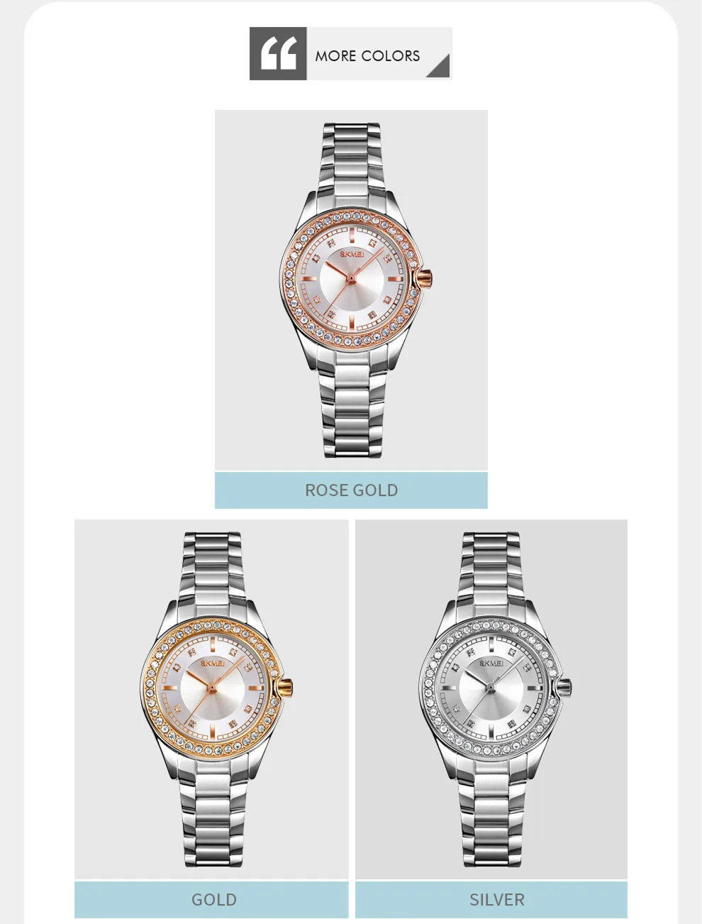 Нові SKMEI 1534 жіночі наручні годинники з нержавіючої сталі водонепроникні жіночі годинники