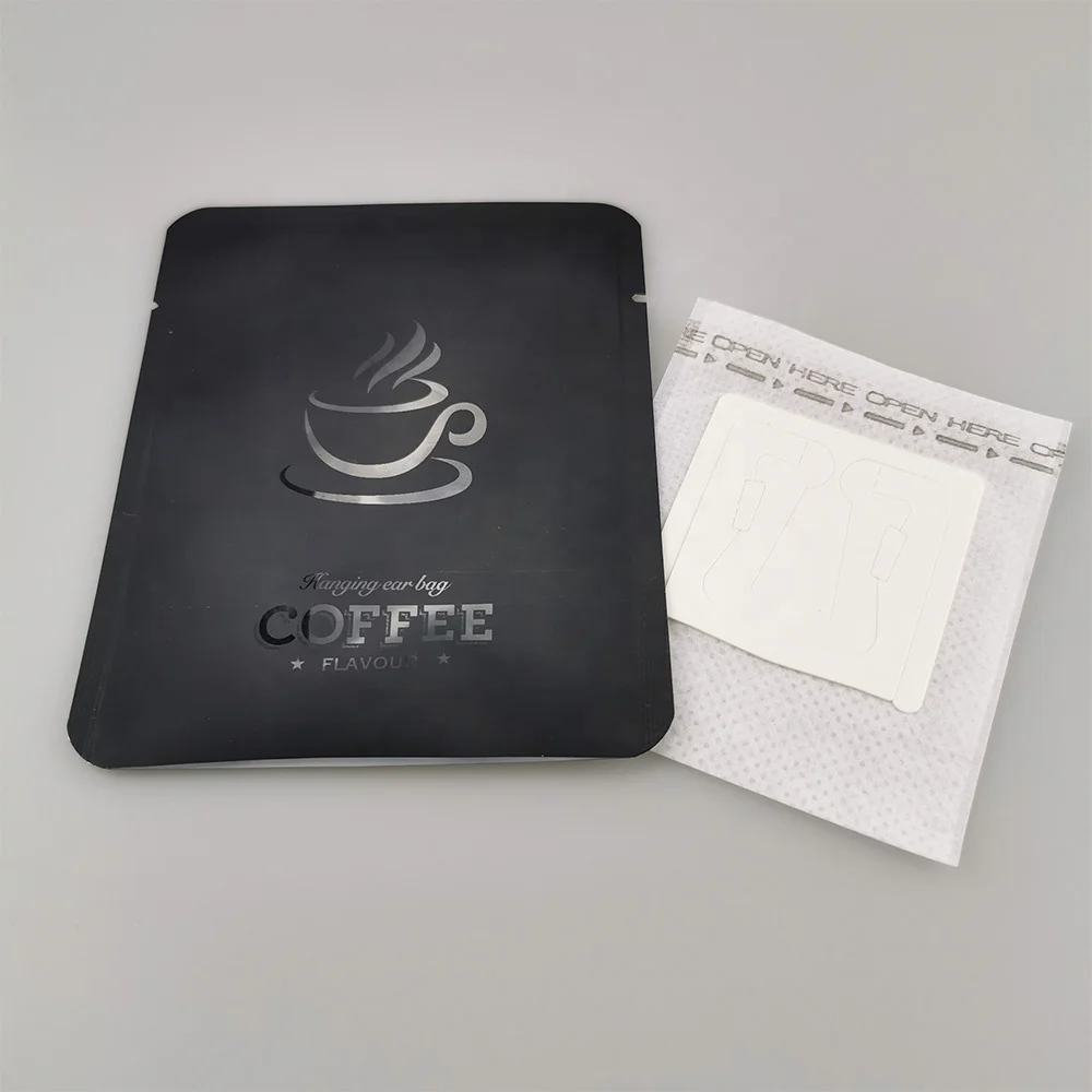 Custom Printing 3 Side Sealed Matte Black Aluminum Foil Japan Drip