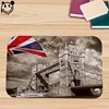 PEIYUAN Door Mat Rug Printed Cartoon Style Printed Triumphal Arch Vintage Car Paris Tower Flannel Floor Mat