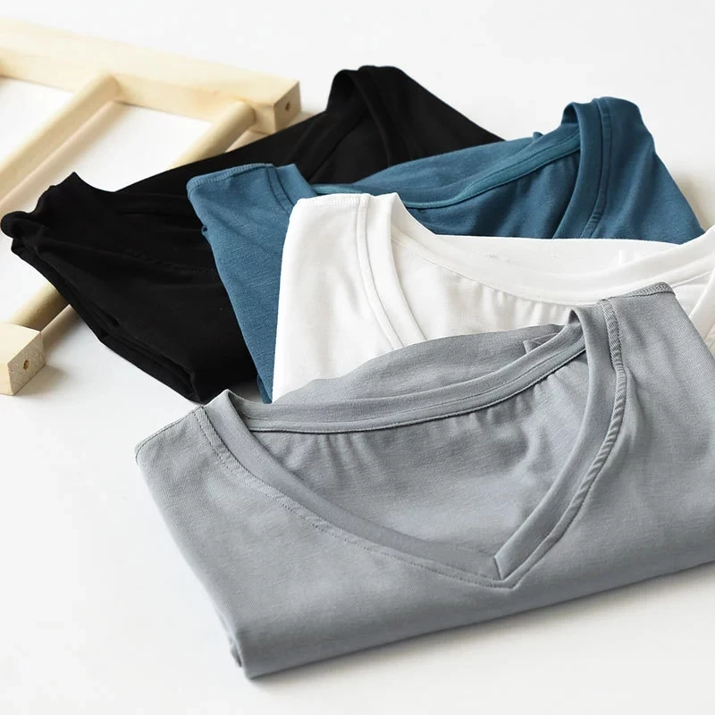 Wholesale Custom Bamboo Tshirt Clothing Mens V Neck Blank High Quality ...