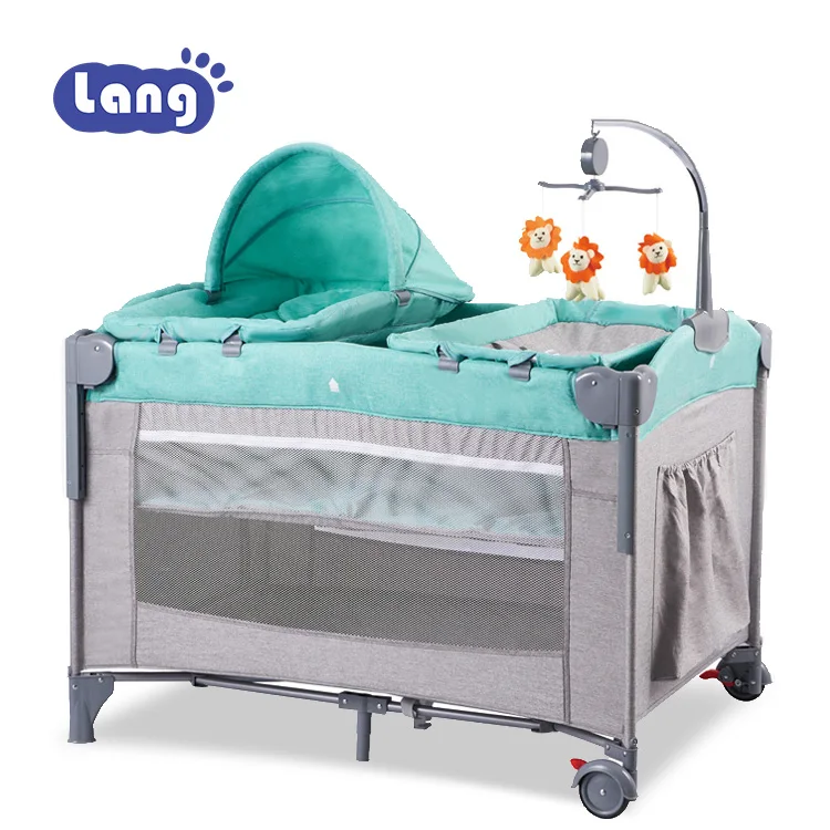 Modern Design Height Adjustable 3in1 Metal Baby Cradle Cot Bed