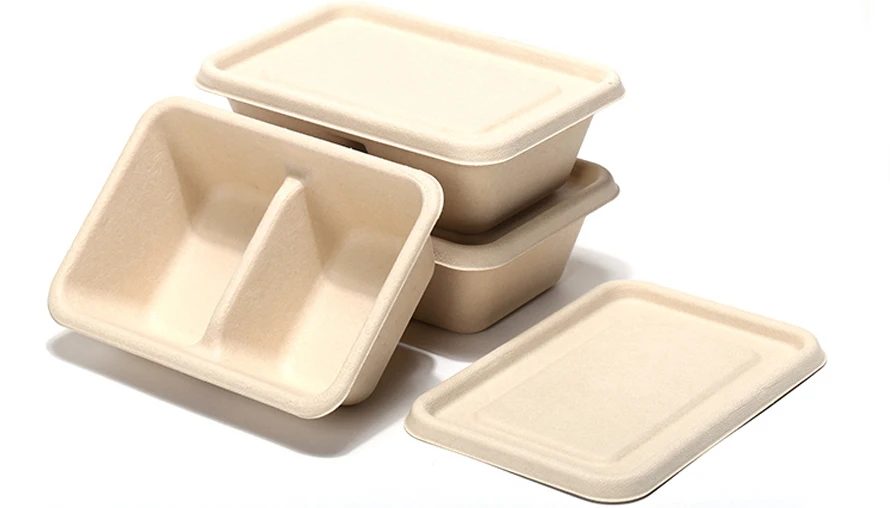 Popular Items 2 Compartments Wheat Straw Bento Box Biodegradable