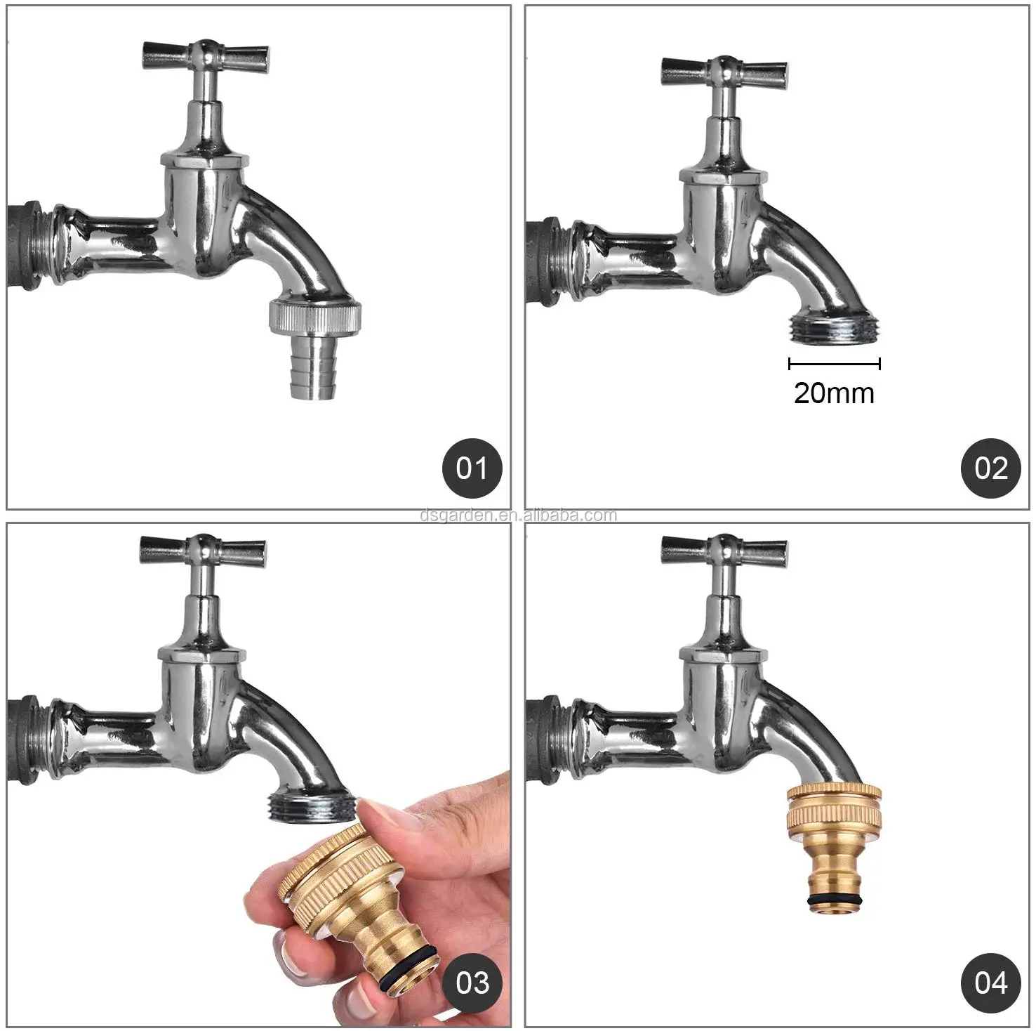 Brass Garden Hose Tap Connector 1 2 Inch To 3 4 Inch Female Threaded