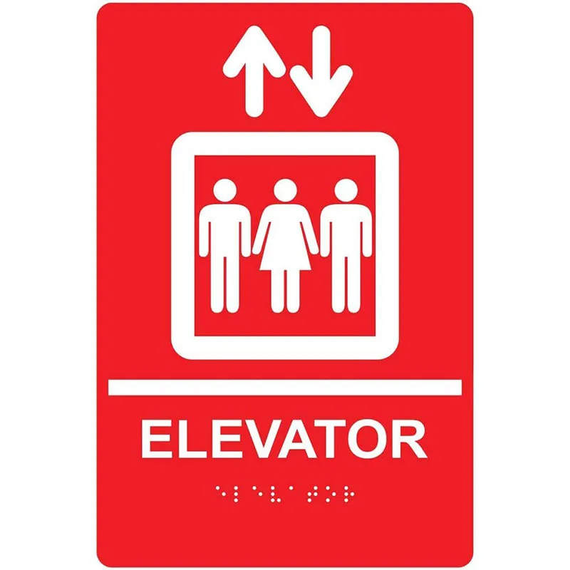 Elevator Braille Sign, ADA-Compliant Braille and Raised Letters Braille Raised Signage for Elevator & Stairway